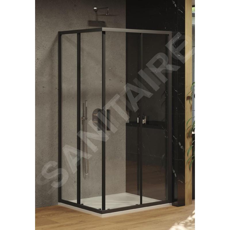 Ravak Blix - Cabine de douche Slim BLSRV2-90, 900x900 mm, noir/verre transparent X1LM70300Z1