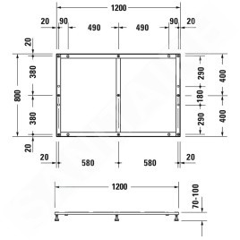 Duravit Accessoires - Support pour receveur de douche 1200x800 mm 791383000000000