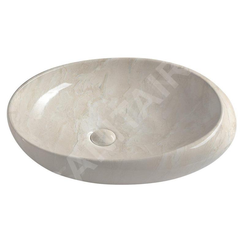 Sapho Dalma - Vasque à poser 680x440 mm, sans trop-plein, sans trou pour robinet, marfil MM327 Sapho Dalma - Vasque à poser 680x440 mm, sans trop-plein, sans trou pour robinet, marfil MM327