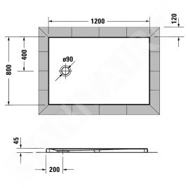 Duravit Tempano - Receveur de douche1200x800 mm, Antislip, blanc 720197000000001