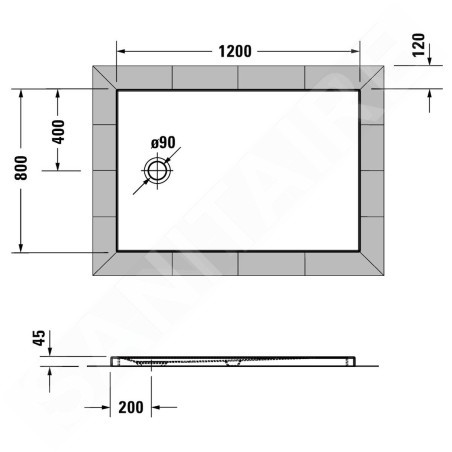 Duravit Tempano - Receveur de douche1200x800 mm, blanc 720197000000000