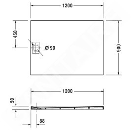 Duravit Stonetto - Receveur de douche 1200x900 mm, anthracite mat 720149680000000