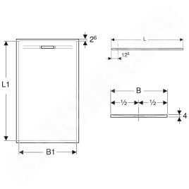 Geberit Sestra - Receveur de douche 1400x900 mm, graphite 550.277.00.2