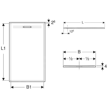 Geberit Sestra - Receveur de douche 1600x800 mm, gris 550.268.00.2