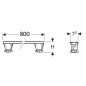 Geberit Accessoires - Set pour montage brute 800 mm, hauteur 9-21 cm, pour bacs à partir de 1400 mm 554.962.00.2