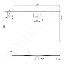 Villeroy & Boch Architectura - Receveur de douche, 1500x1000 mm, VilboGrip, blanc alpin UDA1510ARA215GV-01