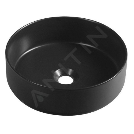 Sapho Lavabos - Vasque à poser, diamètre 360 mm, sans trop-plein, noir mat 10NF65036B