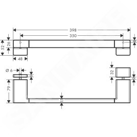 Hansgrohe AddStoris - Poignée pour porte de douche, longueur 400 mm, bronze brossé 41759140