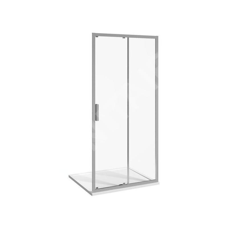 Jika Nion - Porte de douche coulissante G/D en deux parties, 1000 mm, Jika perla Glass, argent/verre arctique H2422N30026661