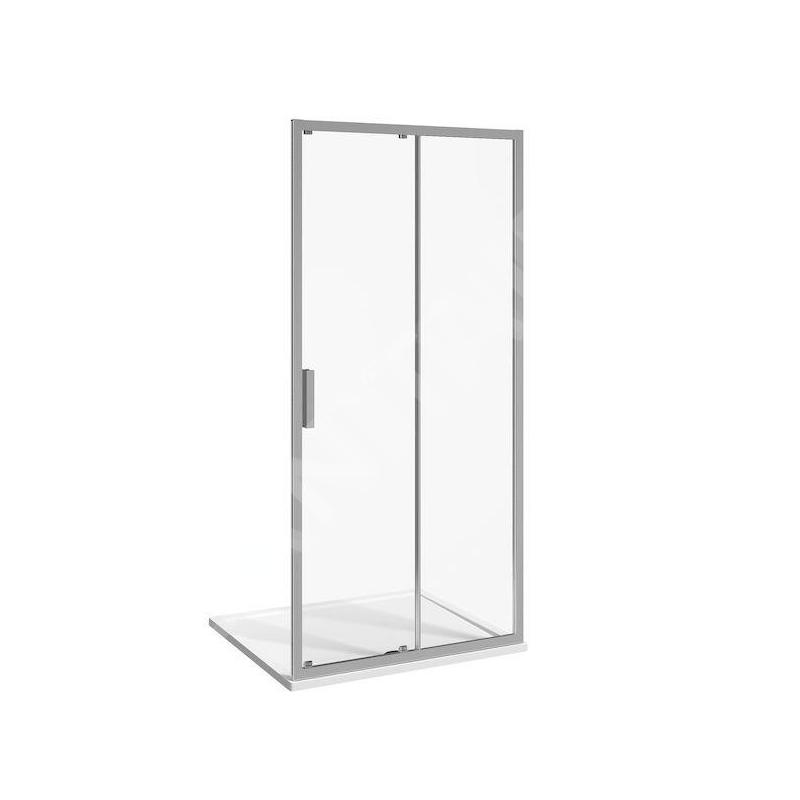 Jika Nion - Porte de douche coulissante G/D en deux parties, 1400 mm, Jika perla Glass, argent/verre arctique H2422N80026661