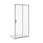 Jika Nion - Porte de douche coulissante G/D en deux parties, 1400 mm, Jika perla Glass, argent/verre arctique H2422N80026661