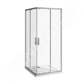 Jika Nion - Cabine de douche 800x800 mm, Jika Perla Glass, argent/verre arctique H2512N10026661
