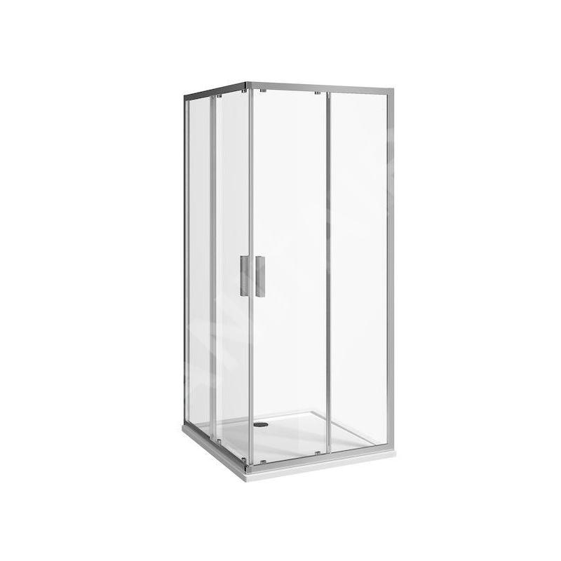 Jika Nion - Cabine de douche 800x800 mm, Jika Perla Glass, argent/verre arctique H2512N10026661