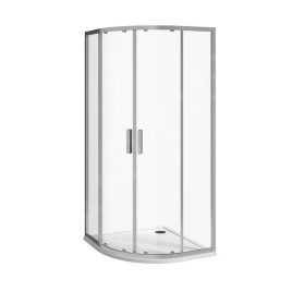 Jika Nion - Cabine de douche quart de cercle, 800x800 mm, rayon 550 mm, Jika perla Glass, argent/verre arctique H2532N10026661
