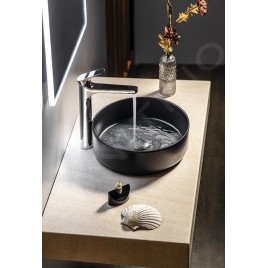 Sapho Lavabos - Vasque à poser, diamètre 360 mm, sans trop-plein, noir mat 10NF65036B
