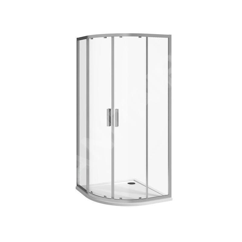 Jika Nion - Cabine de douche quart de cercle, 800x800 mm, rayon 550 mm, Jika perla Glass, argent/verre transparent