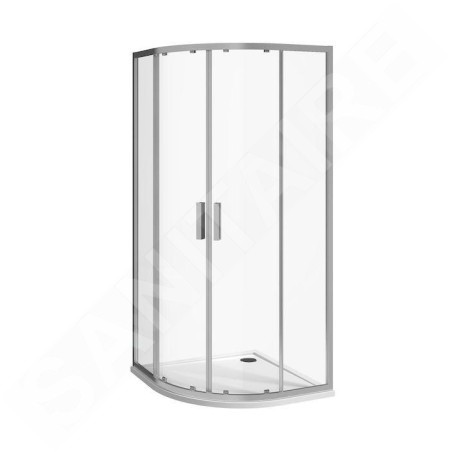 Jika Nion - Cabine de douche quart de cercle, 900x900 mm, rayon 550 mm, Jika perla Glass, argent/verre arctique H2532N20026661