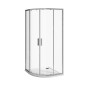 Jika Nion - Cabine de douche quart de cercle, 900x900 mm, rayon 550 mm, Jika perla Glass, argent/verre arctique H2532N20026661
