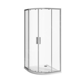 Jika Nion - Cabine de douche quart de cercle, 1000x1000 mm, rayon 550 mm, Jika perla Glass, argent/verre arctique H2532N30026661