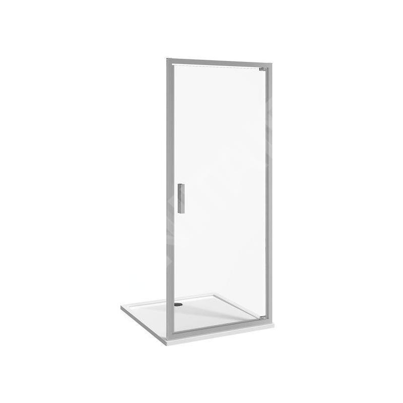 Jika Nion - Porte de douche pivotante G/D à un battant, 800 mm, Jika perla Glass, argent/verre transparent H2542N10026681