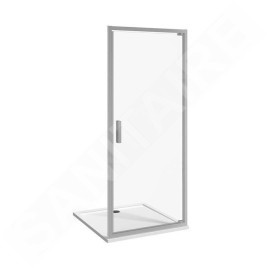 Jika Nion - Porte de douche pivotante G/D à un battant, 900 mm, Jika perla Glass, argent/verre transparent H2542N20026681
