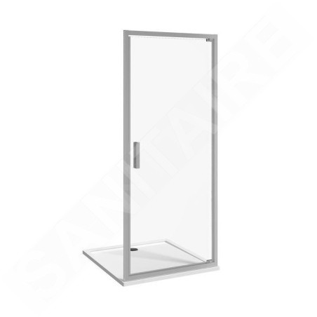 Jika Nion - Porte de douche pivotante G/D à un battant, 1000 mm, Jika perla Glass, argent/verre transparent H2542N30026681