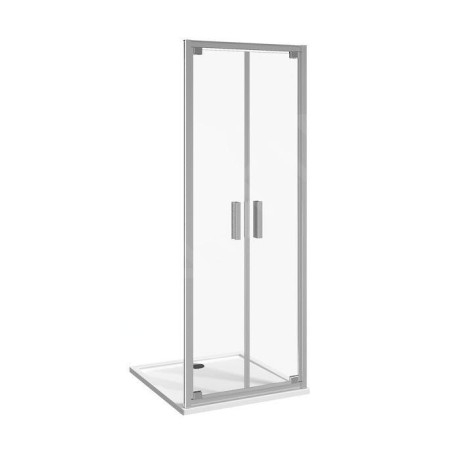 Jika Nion - Porte de douche pivotante G/D à deux battants, 800 mm, Jika perla Glass, argent/verre arctique H2562N10006661
