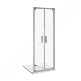Jika Nion - Porte de douche pivotante G/D à deux battants, 800 mm, Jika perla Glass, argent/verre transparent H2562N10006681