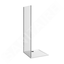 Jika Nion - Paroi de douche fixe, 800x1950 mm, Jika Perla Glass, argent/verre arctique H2972N10026661