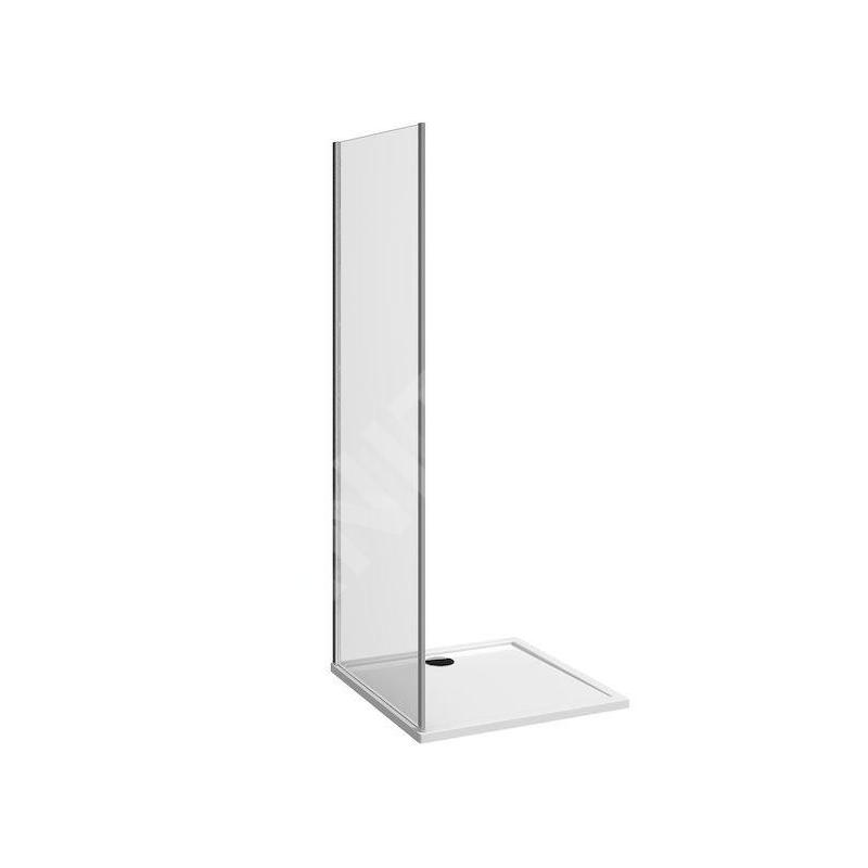 Jika Nion - Paroi de douche fixe, 800x1950 mm, Jika Perla Glass, argent/verre transparent H2972N10026681