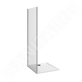 Jika Nion - Paroi de douche fixe, 1000x1950 mm, Jika Perla Glass, argent/verre transparent H2972N30026681