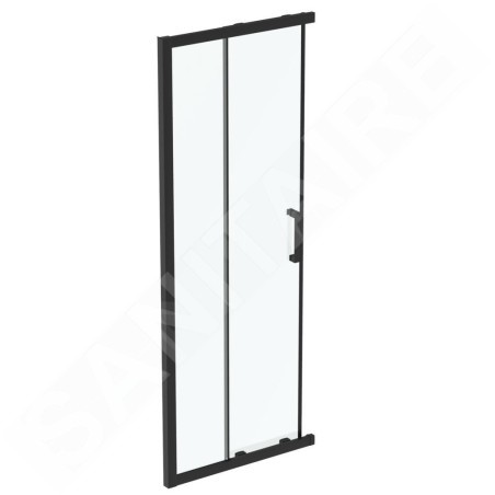 Ideal Standard Connect 2 - Porte de douche coulissante, 2 battants, 900 mm, noir / verre clair K9261V3