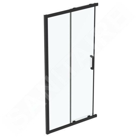 Ideal Standard Connect 2 - Porte de douche coulissante, 2 battants, 1000 mm, noir / verre clair K9262V3