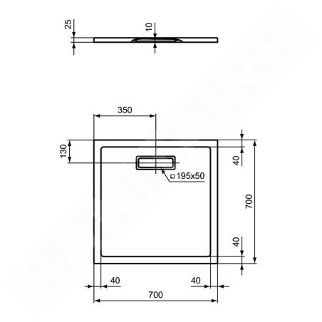 Ideal Standard Ultra Flat New - Receveur de douche 700x700 mm, blanc mat T4465V1