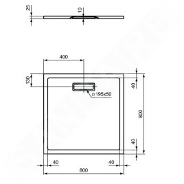 Ideal Standard Ultra Flat New - Receveur de douche 800x800 mm, noir T4466V3