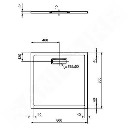 Ideal Standard Ultra Flat New - Receveur de douche 800x800 mm, noir T4466V3
