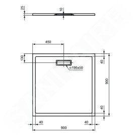 Ideal Standard Ultra Flat New - Receveur de douche 900x900 mm, noir T4467V3