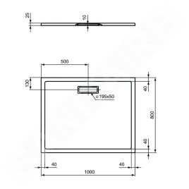 Ideal Standard Ultra Flat New - Receveur de douche 1000x800 mm, noir T4468V3