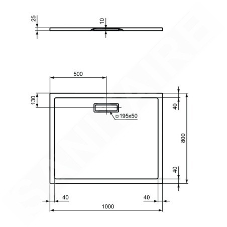 Ideal Standard Ultra Flat New - Receveur de douche 1000x800 mm, noir T4468V3