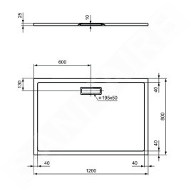 Ideal Standard Ultra Flat New - Receveur de douche 1200x800 mm, noir T4469V3