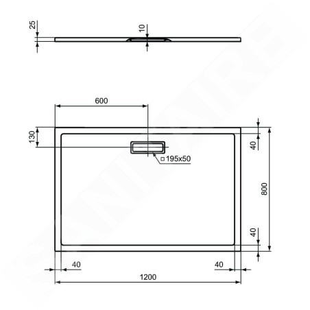 Ideal Standard Ultra Flat New - Receveur de douche 1200x800 mm, noir T4469V3