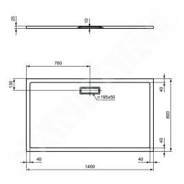 Ideal Standard Ultra Flat New - Receveur de douche 1400 x 800 mm, blanc T447001