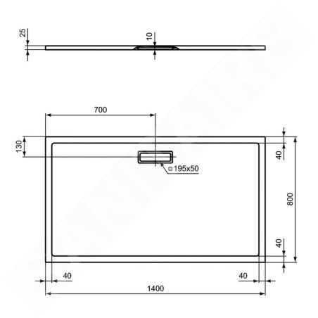 Ideal Standard Ultra Flat New - Receveur de douche 1400 x 800 mm, blanc mat T4470V1