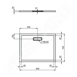 Ideal Standard Ultra Flat New - Receveur de douche 900x700 mm, blanc T447401