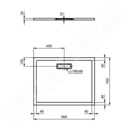 Ideal Standard Ultra Flat New - Receveur de douche 900x700 mm, noir T4474V3