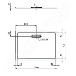 Ideal Standard Ultra Flat New - Receveur de douche 1000x700 mm, noir T4475V3