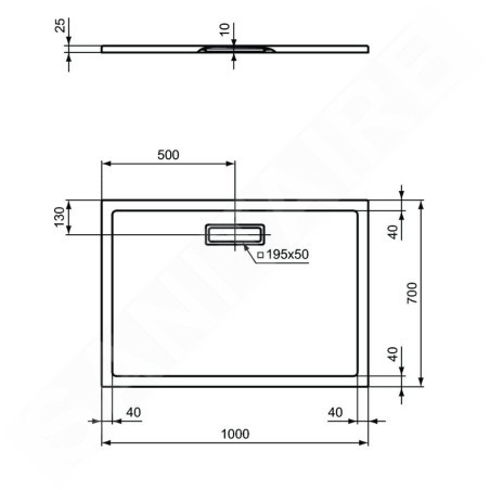 Ideal Standard Ultra Flat New - Receveur de douche 1000x700 mm, noir T4475V3