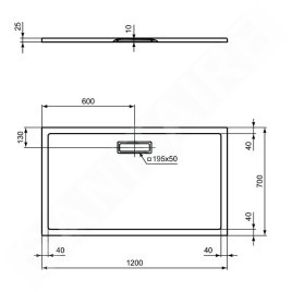 Ideal Standard Ultra Flat New - Receveur de douche 1200x700 mm, blanc mat T4476V1