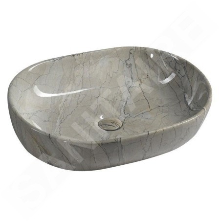 Sapho Dalma - Vasque à poser, 590x420 mm, sans trou pour robinet, grigio MM413