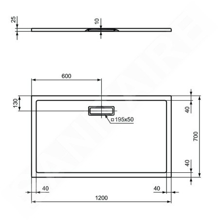 Ideal Standard Ultra Flat New - Receveur de douche 1200x700 mm, noir T4476V3